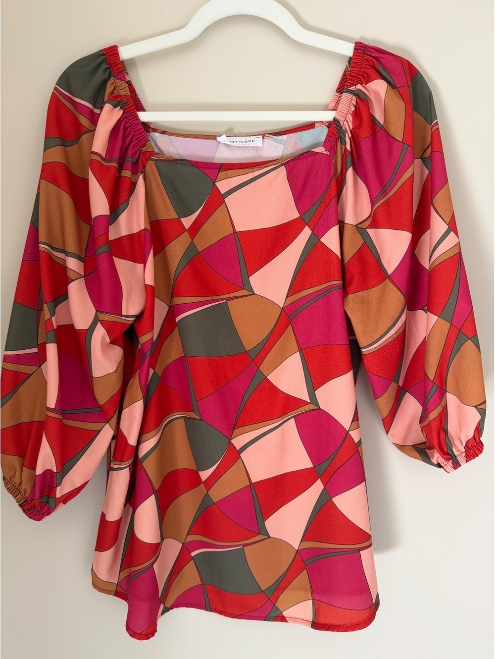 S First Love colorful abstract blouse